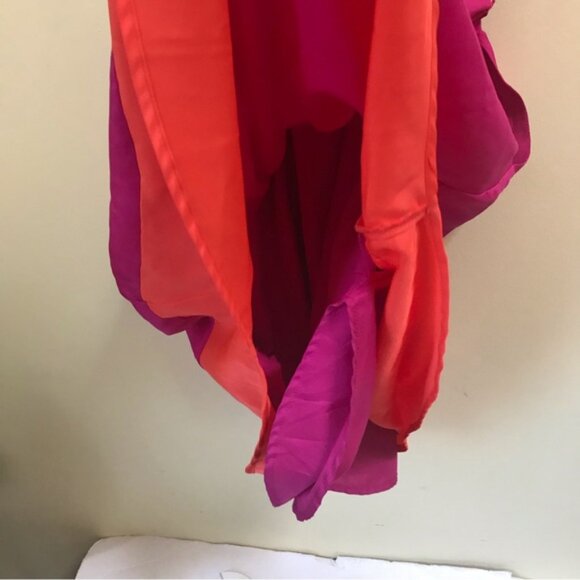 MERONA NEW Sleeveless A-Line Color Block Dress Dress Elastic Waist Crew Button L - Picture 9 of 16